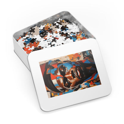 Abstract African Prince Jigsaw Puzzle With Gift Metal Box-Puzzle-mysticalcherry