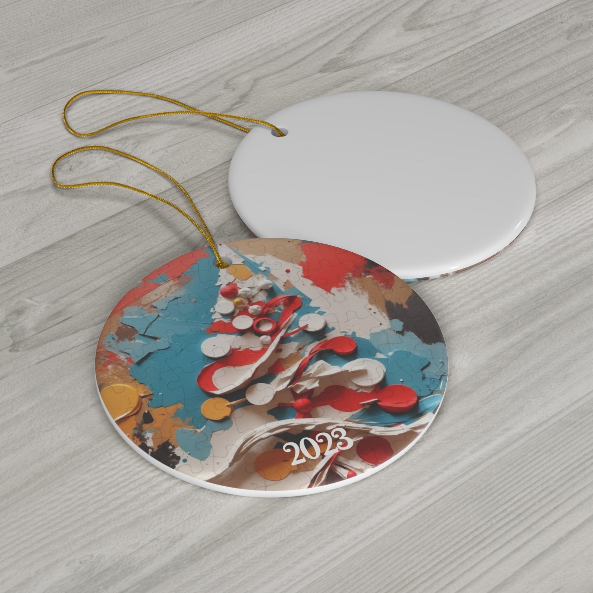 Abstract Christmas Tree Ceramic Ornament-Home Decor-Circle-One Size-mysticalcherry