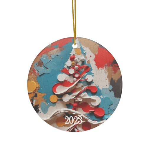 Abstract Christmas Tree Ceramic Ornament-Home Decor-Circle-One Size-mysticalcherry