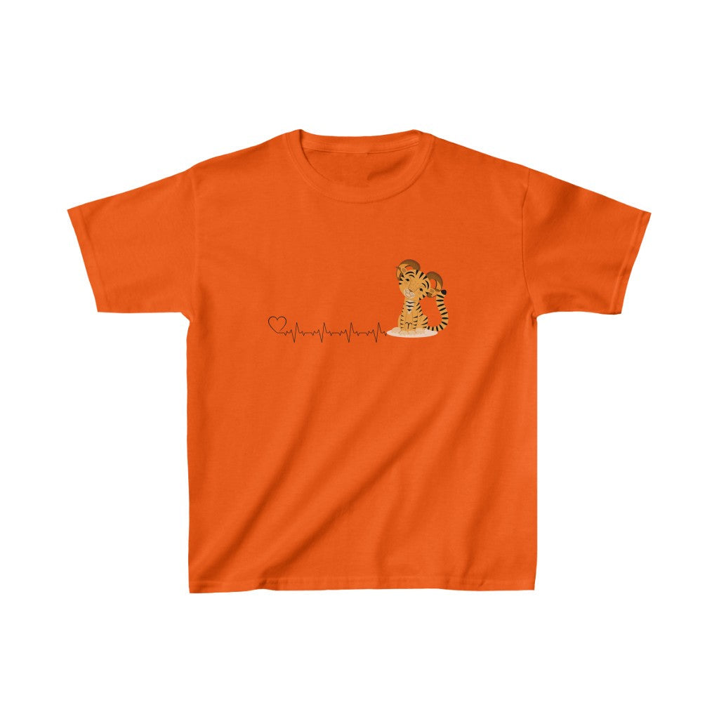 Aries Lion Cub Heartbeat Kids Cotton™ Tee-Kids clothes-XS-Orange-mysticalcherry