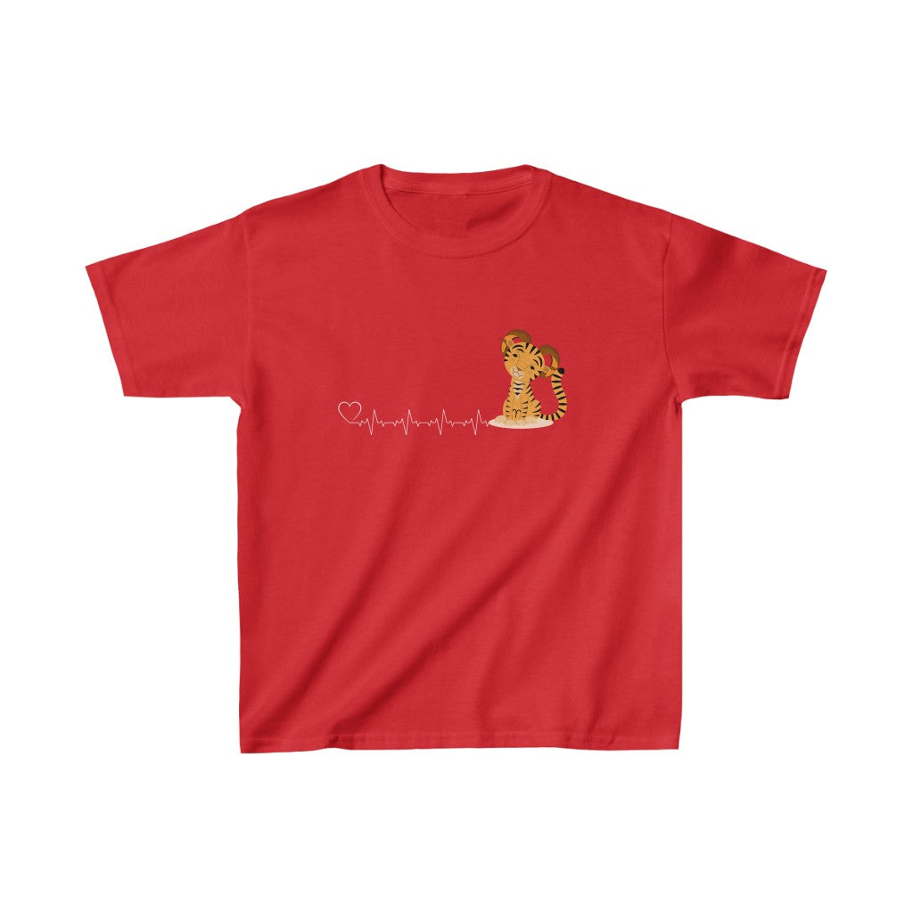 Aries Lion Cub Heartbeat Kids Cotton™ Tee-Kids clothes-XS-Red-mysticalcherry