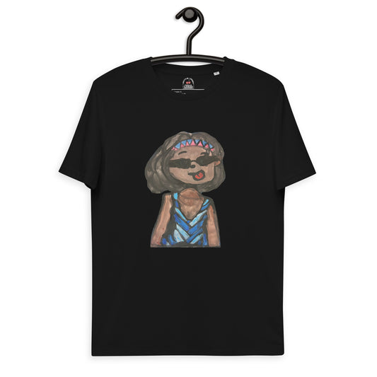 Aunty Flo Unisex Organic Cotton T-shirt-ECO-FRIENDLY WEARABLE ART SHIRT-mysticalcherry