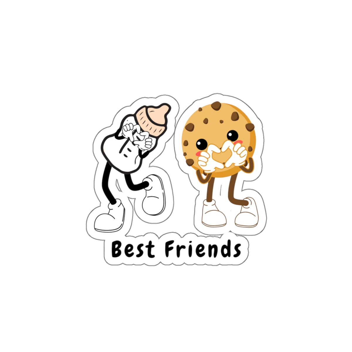 Best Friends Inspirational Quote Kiss-Cut Stickers-Paper products-6" × 6"-White-mysticalcherry