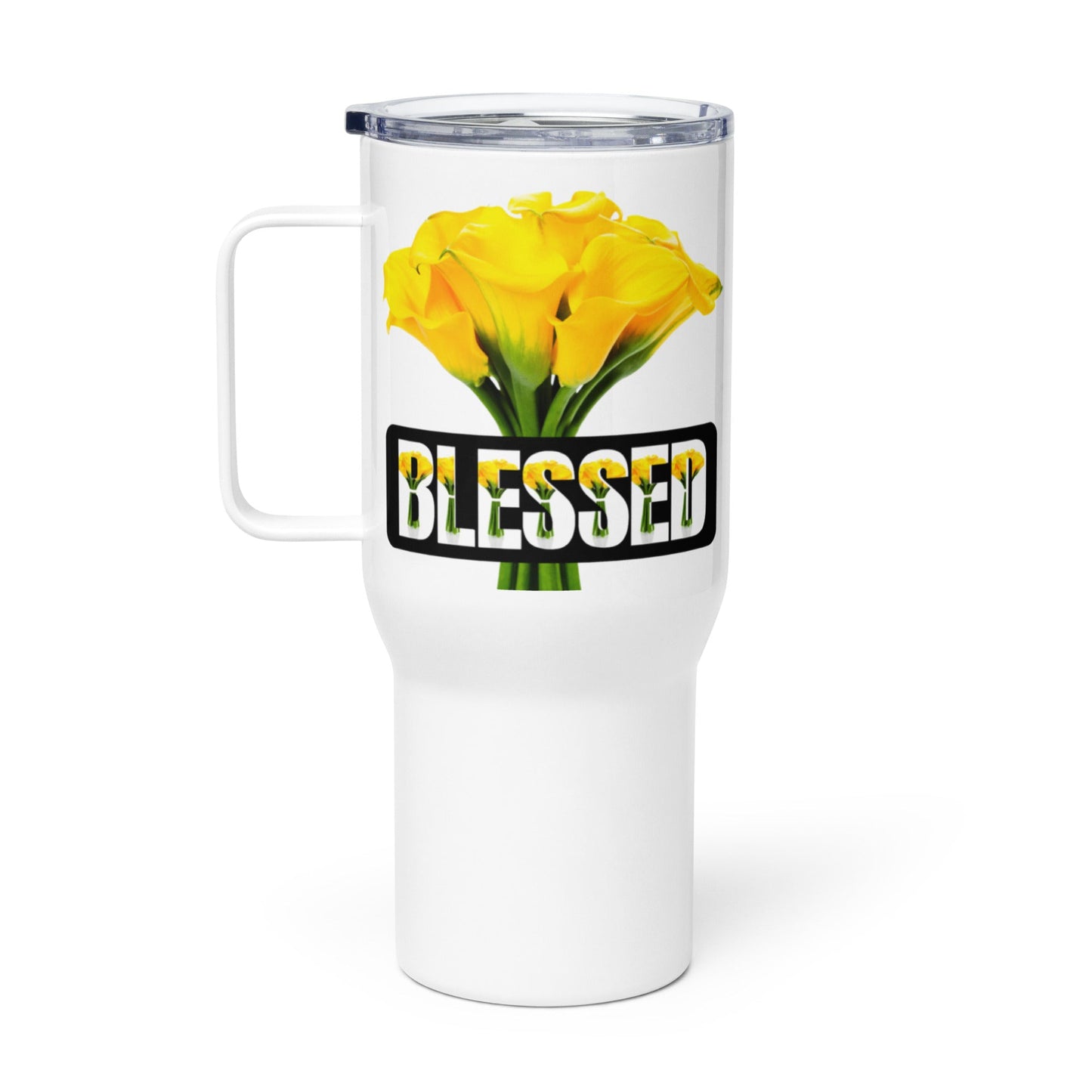 Blessed Calla Lilly Travel Tumbler Mug With Handle-tumbler-mysticalcherry