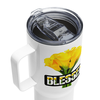 Blessed Calla Lilly Travel Tumbler Mug With Handle-tumbler-mysticalcherry