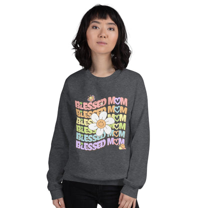 Blessed MOM Daisy Garden Sweatshirt-sweatshirt-mysticalcherry