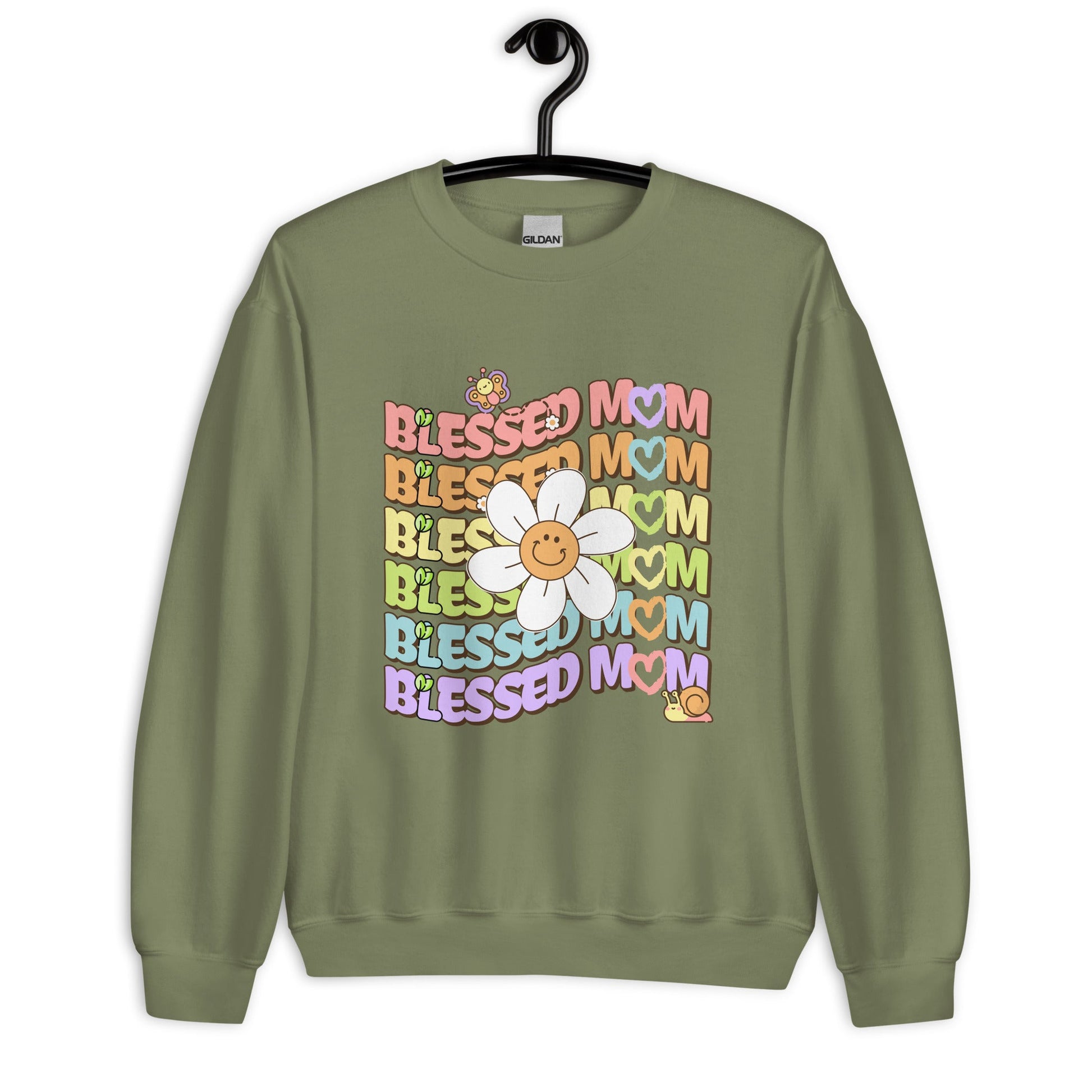 Blessed MOM Daisy Garden Crewneck Sweatshirt-sweatshirt-mysticalcherry