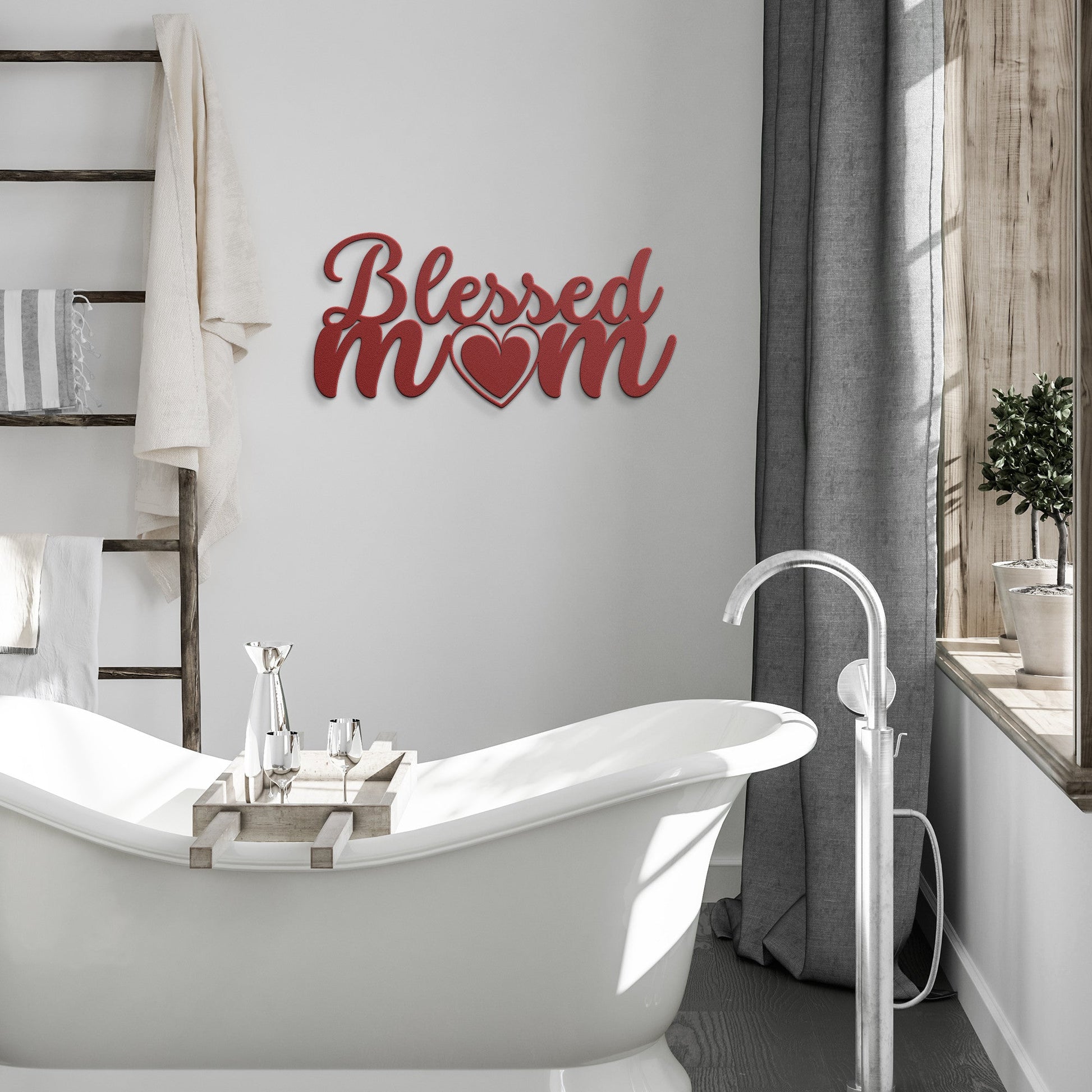 Blessed MOM Metal Wall Sign-Wall Art-mysticalcherry