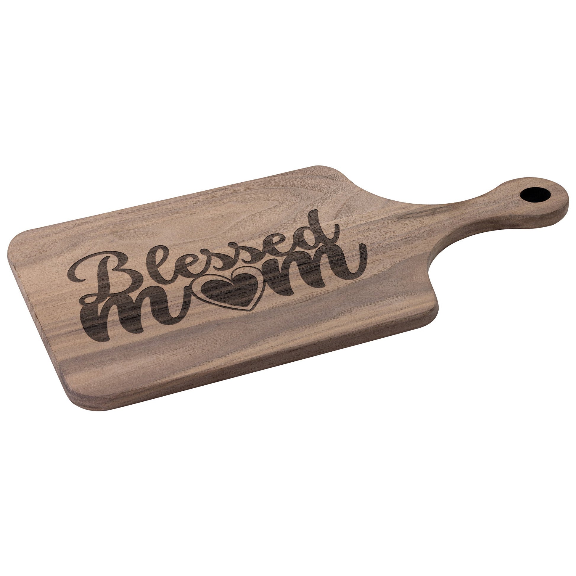 Blessed Mom Hardwood Cutting Board-Kitchenware-mysticalcherry