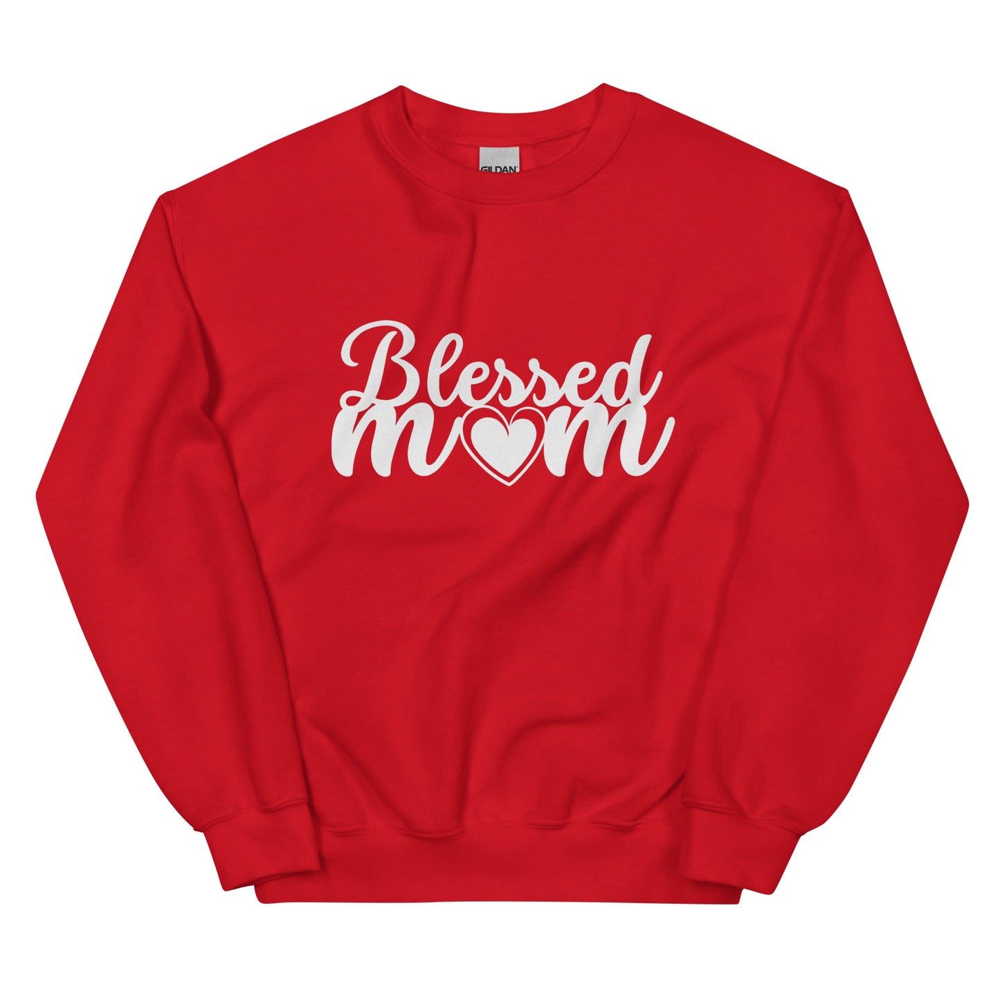 Blessed Mom Heart Sweatshirt-Red-S-mysticalcherry