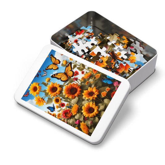 Butterfly's Embrace Jigsaw Puzzle With Gift Metal Box-Puzzle-mysticalcherry