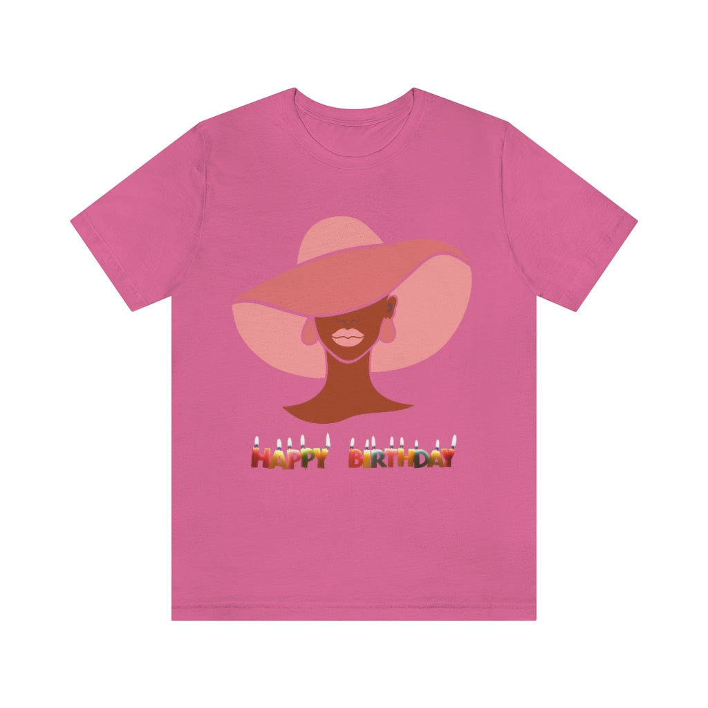 CHIC HAPPY BIRTHDAY T-SHIRT-T-Shirt-Charity Pink-S-mysticalcherry