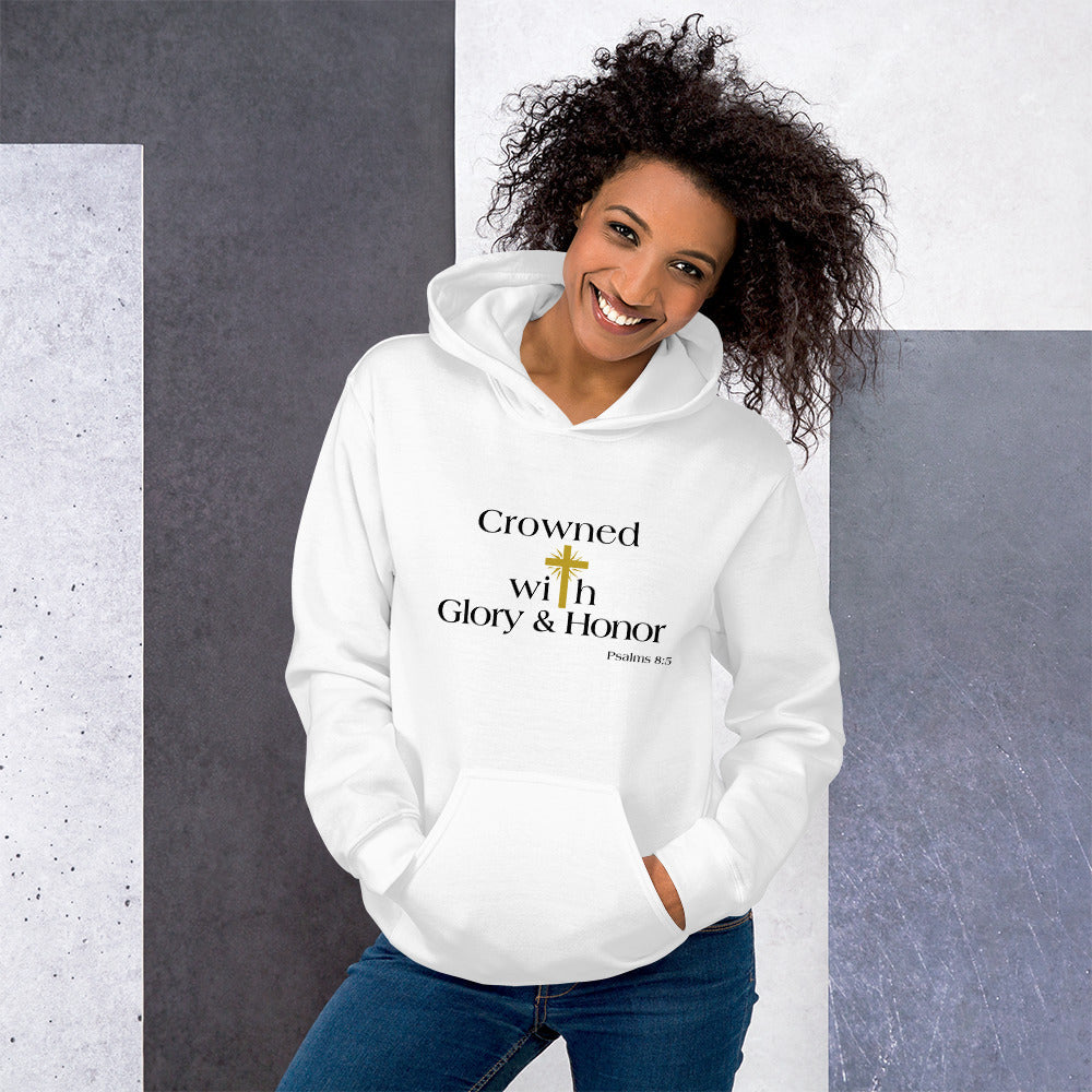 CROWNED WITH GLORY & HONOR HOODIE-HOODIE-White-S-mysticalcherry
