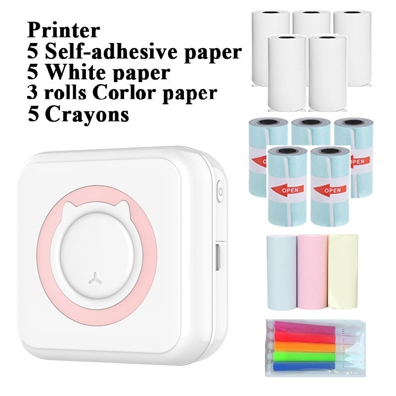 Cat Mini Digital Thermal Portable Printer-Pink plus 13 paper-mysticalcherry
