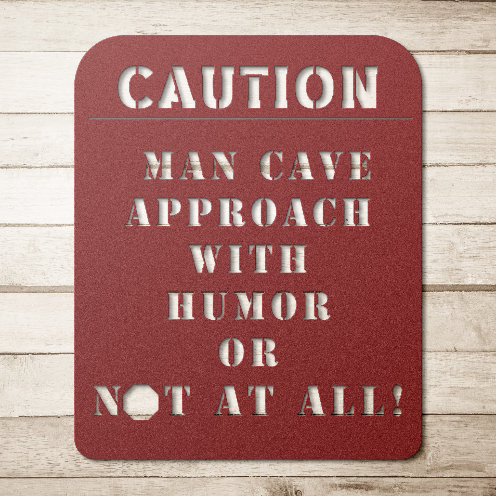 Caution Man Cave Approach With Humor Metal Wall Art-Wall Art-mysticalcherry