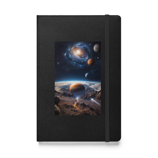 Celestial Journey: Galactic Odyssey Hardcover Bound Notebook-Black-Celestial Journey 1-mysticalcherry
