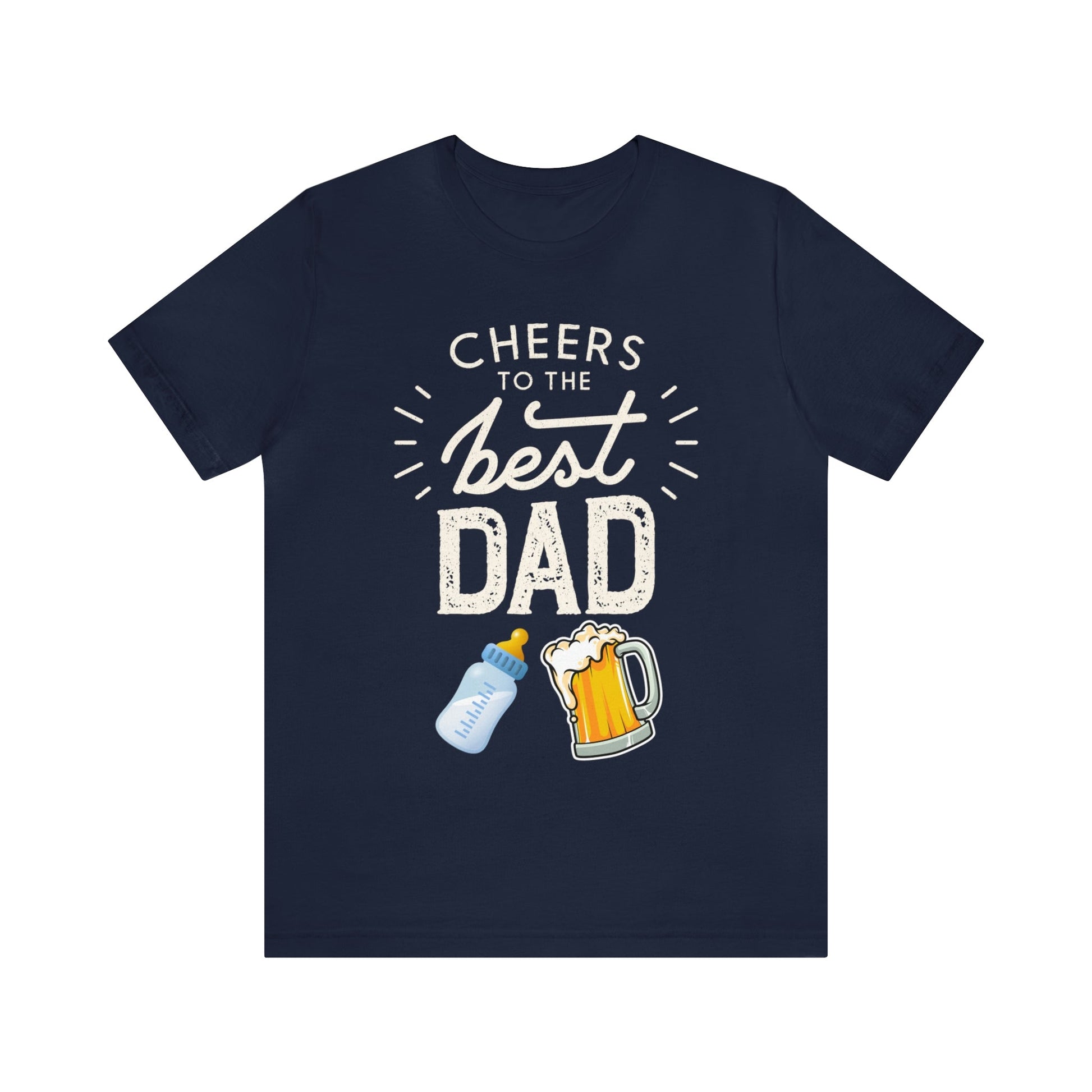 Cheers to The Best DAD T-Shirt-T-Shirt-Navy-S-mysticalcherry