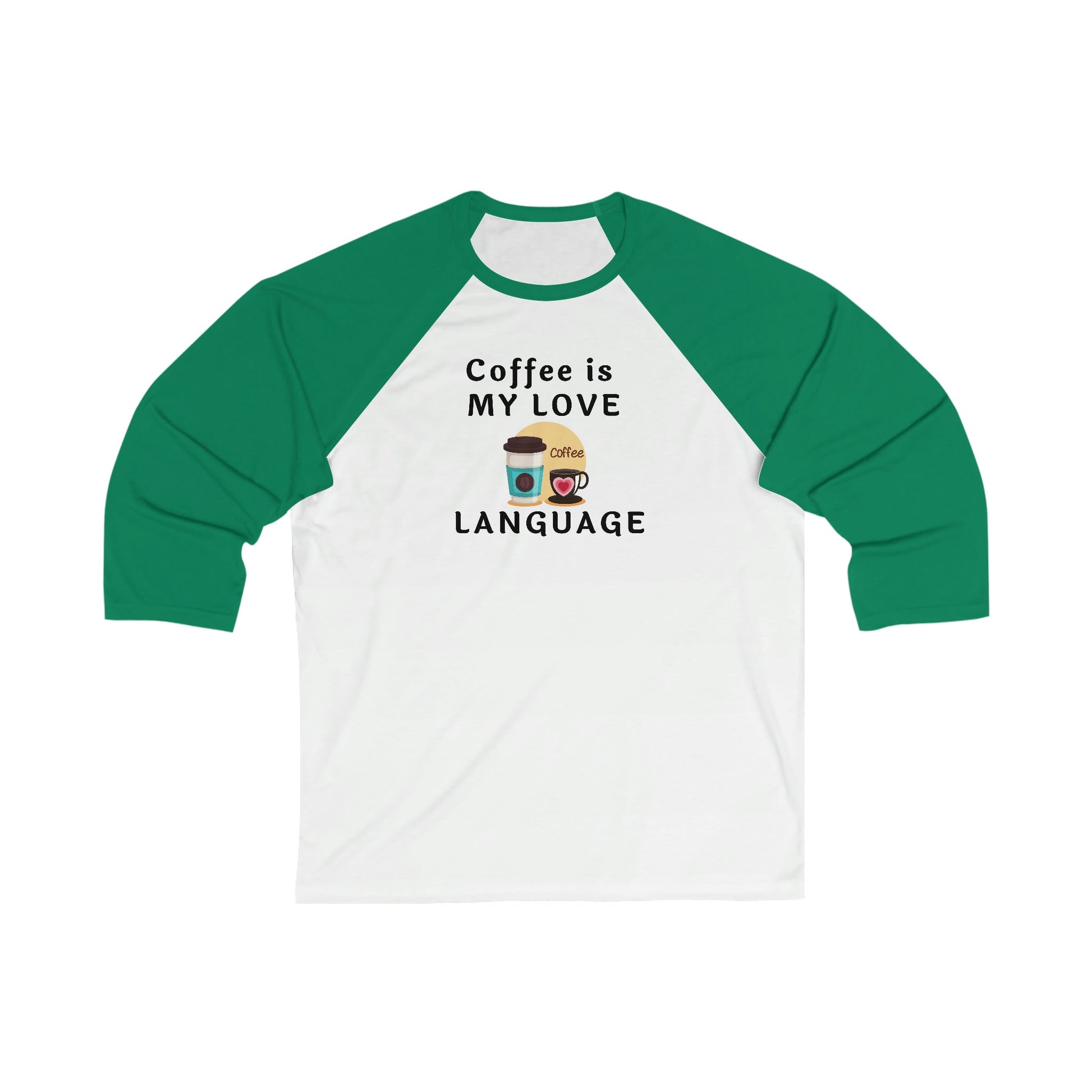 Coffee Is My Love Language Baseball Tee-Long-sleeve-White/ Kelly-XS-mysticalcherry