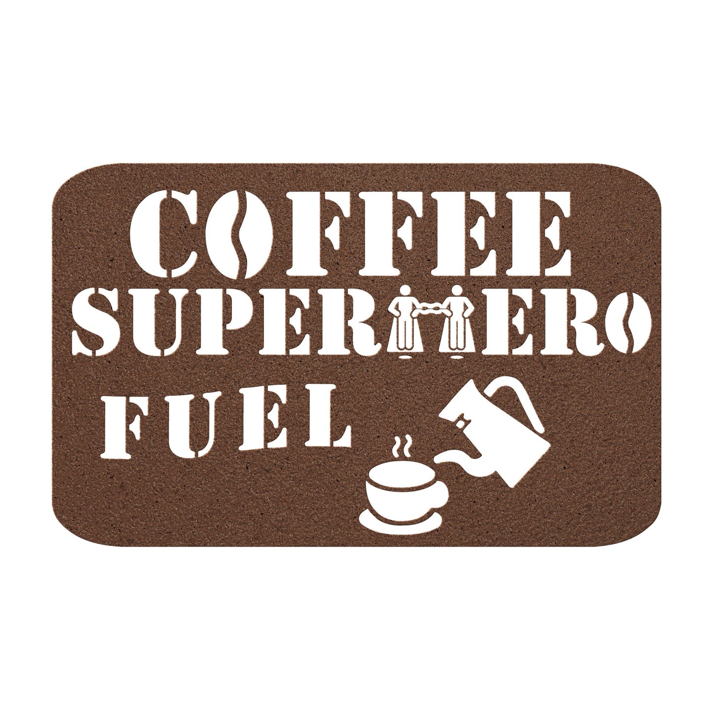 Coffee Superhero Fuel Metal Wall Art-Wall Art-Copper-12 Inch-mysticalcherry