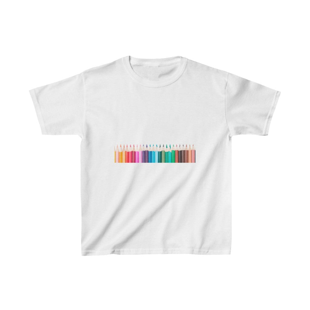 Color Pencils Kids Cotton™ Tee-Kids clothes-XS-White-mysticalcherry