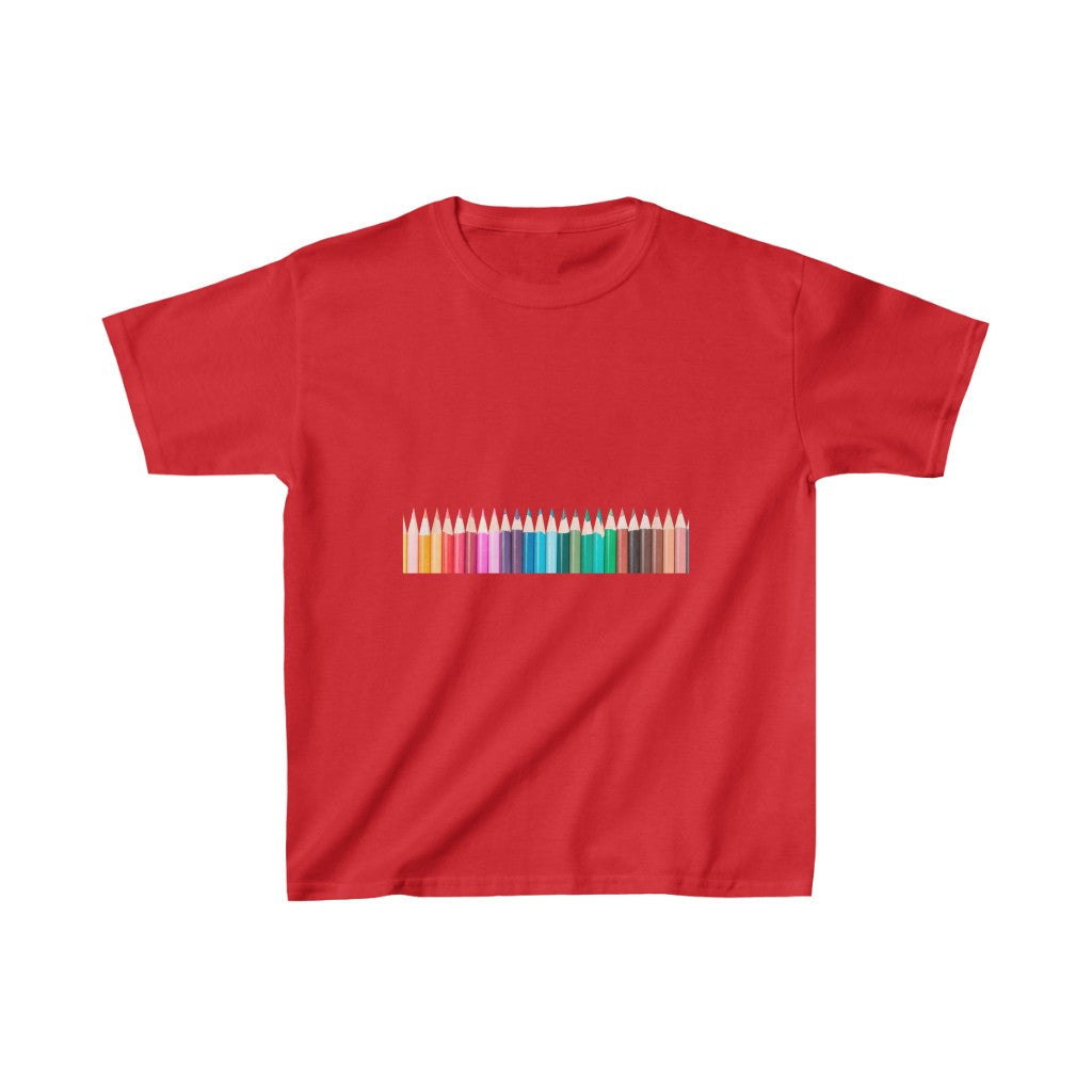 Color Pencils Kids Cotton™ Tee-Kids clothes-XS-Red-mysticalcherry