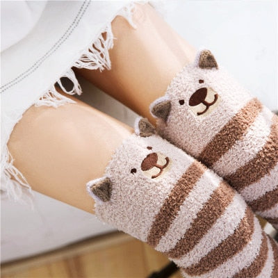 Cozy Long Thigh High Socks-Socks-Groundhog-One Size-mysticalcherry