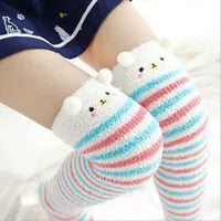Cozy Long Thigh High Socks-Socks-Color Bear-One Size-mysticalcherry