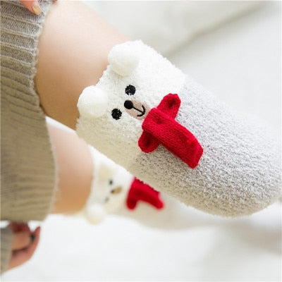 Cozy Long Thigh High Socks-Socks-Scarf bear-One Size-mysticalcherry