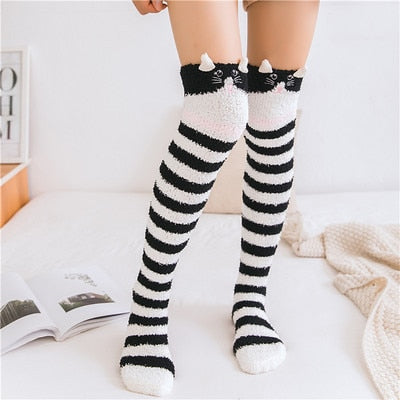 Cozy Long Thigh High Socks-Socks-kitty-One Size-mysticalcherry
