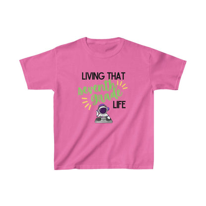 DJ Living That 7th Grade Life Kids Cotton™ Tee-Kids clothes-XS-Azalea-mysticalcherry
