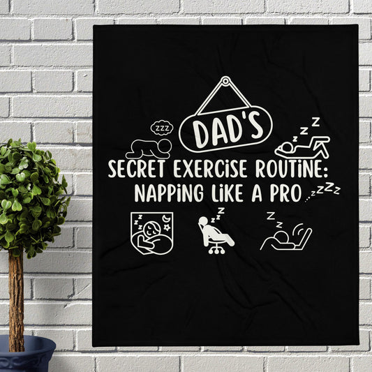 Dad's Secret Exercise Routine: Napping Like a Pro Fleece Throw Blanket! 🛋️-THROW BLANKET-50″×60″-mysticalcherry