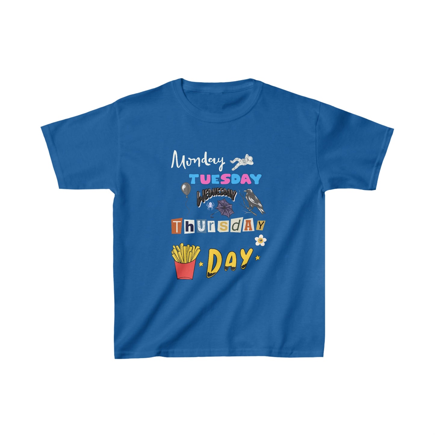 Days Of The Week Fun Graphic Cotton™ Tee-Kids clothes-XS-Royal-mysticalcherry