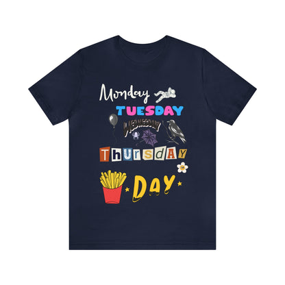 Days Of The Week Fun Tee-T-Shirt-Navy-S-mysticalcherry