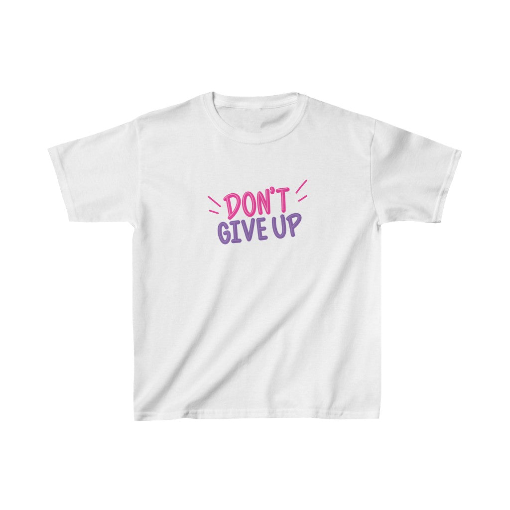 Don't Give Up Kids Cotton™ Tee-Kids clothes-XS-White-mysticalcherry