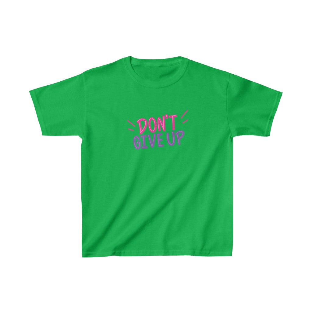 Don't Give Up Kids Cotton™ Tee-Kids clothes-XS-Irish Green-mysticalcherry