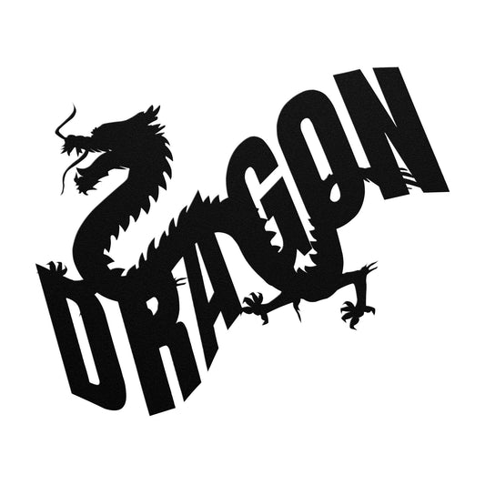 Draconic Divide: Dragon Mastery Metal Wall Art-Wall Art-Black-12 Inch-mysticalcherry