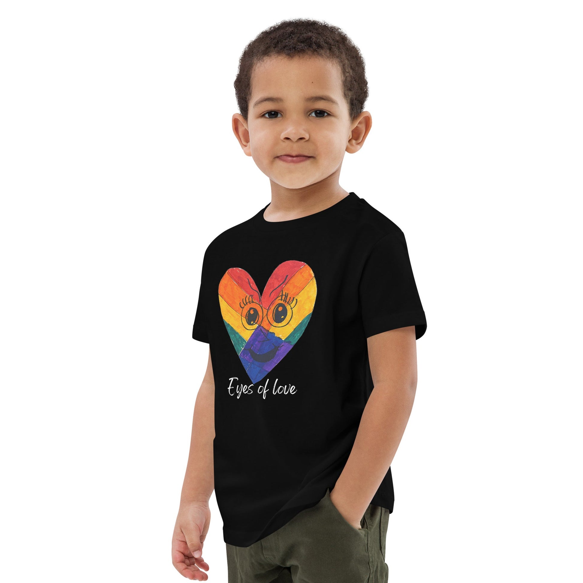EYES OF LOVE ORGANIC COTTON KIDS T-SHIRT-eco-friendly organic graphic t-shirt-mysticalcherry