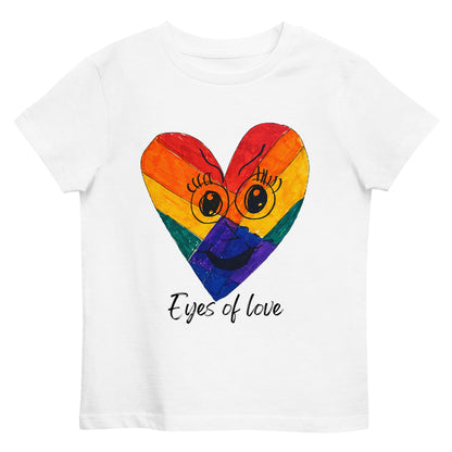 EYES OF LOVE ORGANIC COTTON KIDS T-SHIRT-eco-friendly organic graphic t-shirt-mysticalcherry