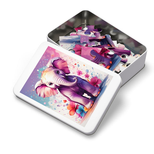 Elephant Baby Kids Jigsaw Puzzle With Gift Box-Puzzle-9.6" × 8" (30 pcs)-mysticalcherry