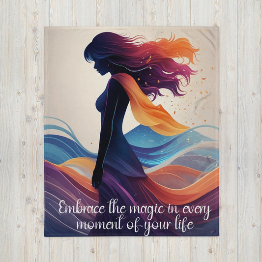 Embrace The Magic in Every Moment Throw Blanket-50″×60″-mysticalcherry