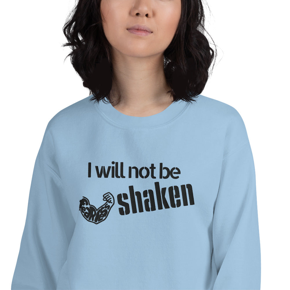 Embroidered I Will NOT Be Shaken Fearless Crewneck Sweatshirt-embroidery crewneck-mysticalcherry