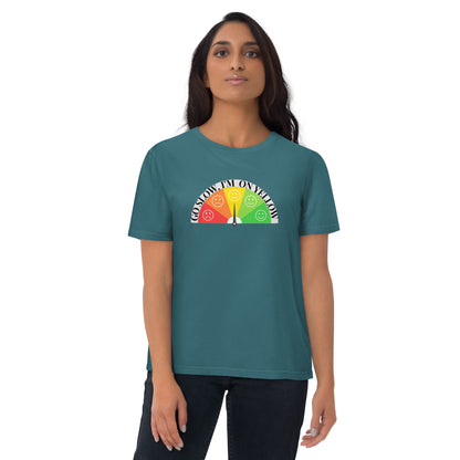 Emoji: Go Slow, I Am On Yellow Organic Cotton T-shirt-eco-friendly organic graphic t-shirt-Stargazer-S-mysticalcherry