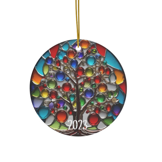 Enchanted Christmas Tree Ceramic Ornament-Home Decor-Circle-One Size-mysticalcherry