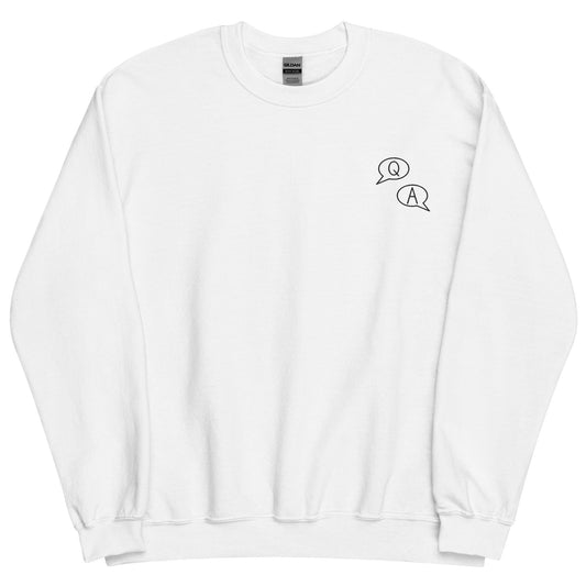 Faith Isn't About Finding Answers Crewneck Sweatshirt-embroidery crewneck-White-S-mysticalcherry