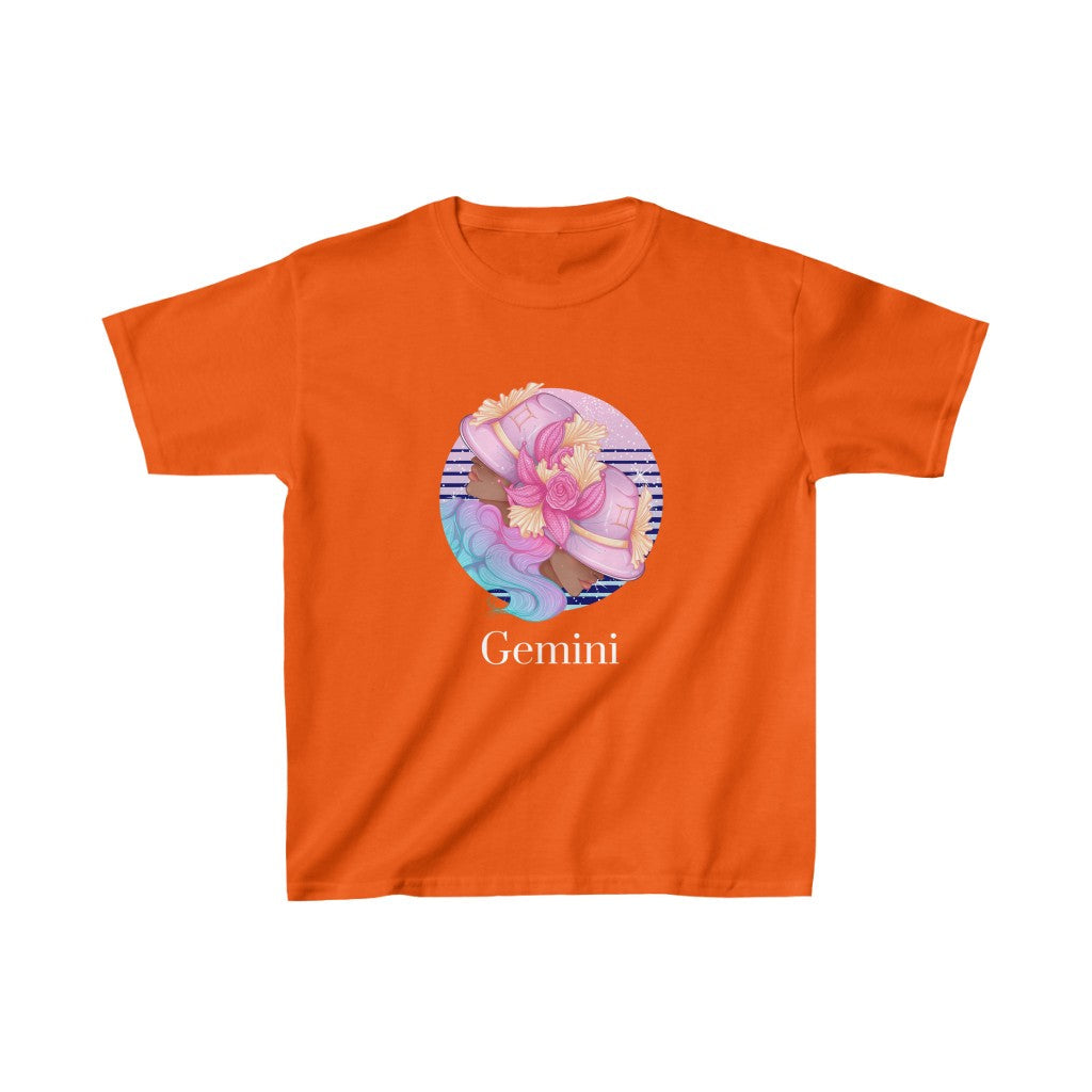 Gemini Kids Cotton™ Tee-Kids clothes-XS-Orange-mysticalcherry