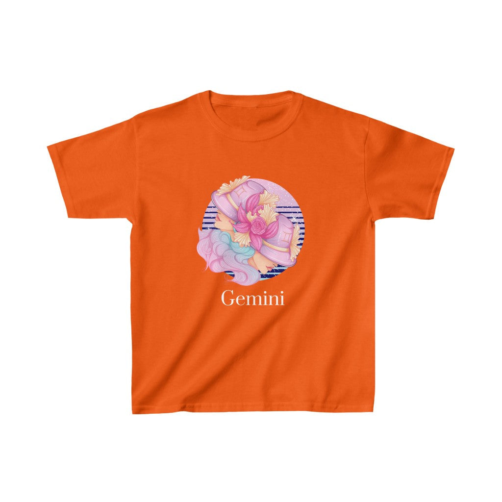 Gemini Kids Cotton™ Tee-Kids clothes-XS-Orange-mysticalcherry
