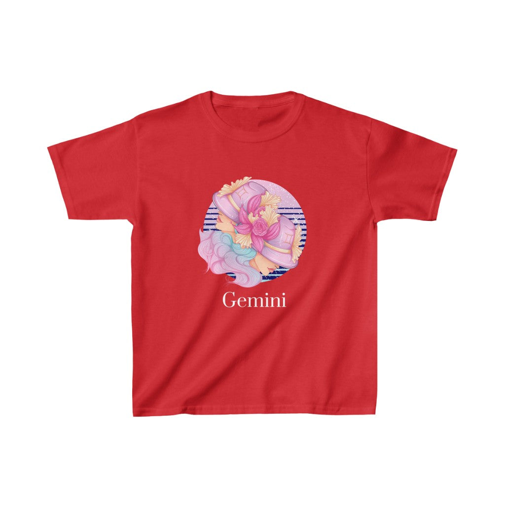 Gemini Kids Cotton™ Tee-Kids clothes-XS-Red-mysticalcherry