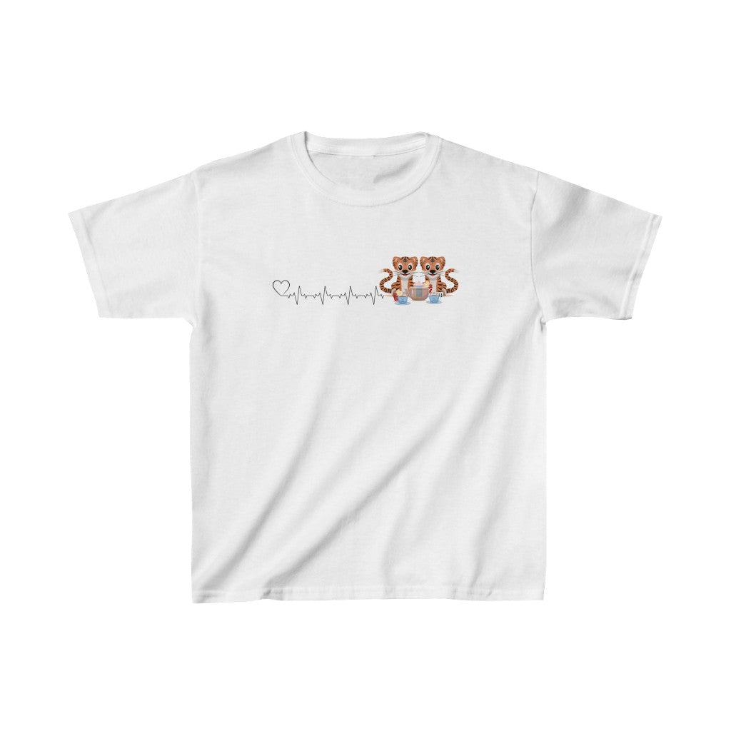 Gemini Lion Cub Heartbeat Kids Cotton™ Tee-Kids clothes-XS-White-mysticalcherry