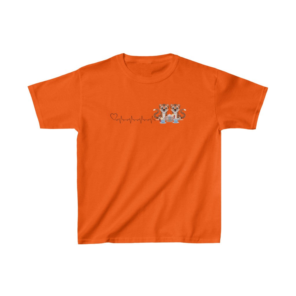Gemini Lion Cub Heartbeat Kids Cotton™ Tee-Kids clothes-XS-Orange-mysticalcherry