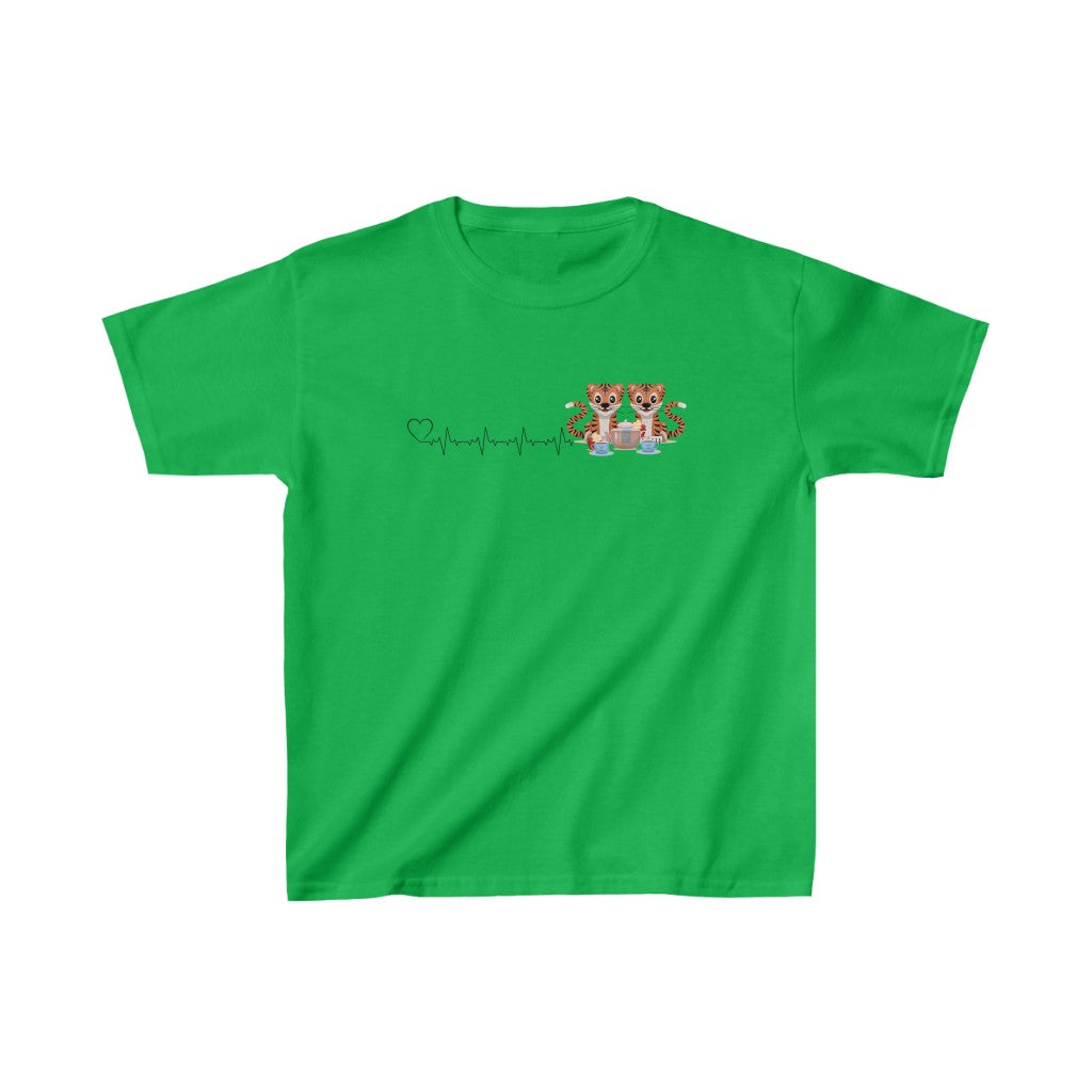 Gemini Lion Cub Heartbeat Kids Cotton™ Tee-Kids clothes-XS-Irish Green-mysticalcherry